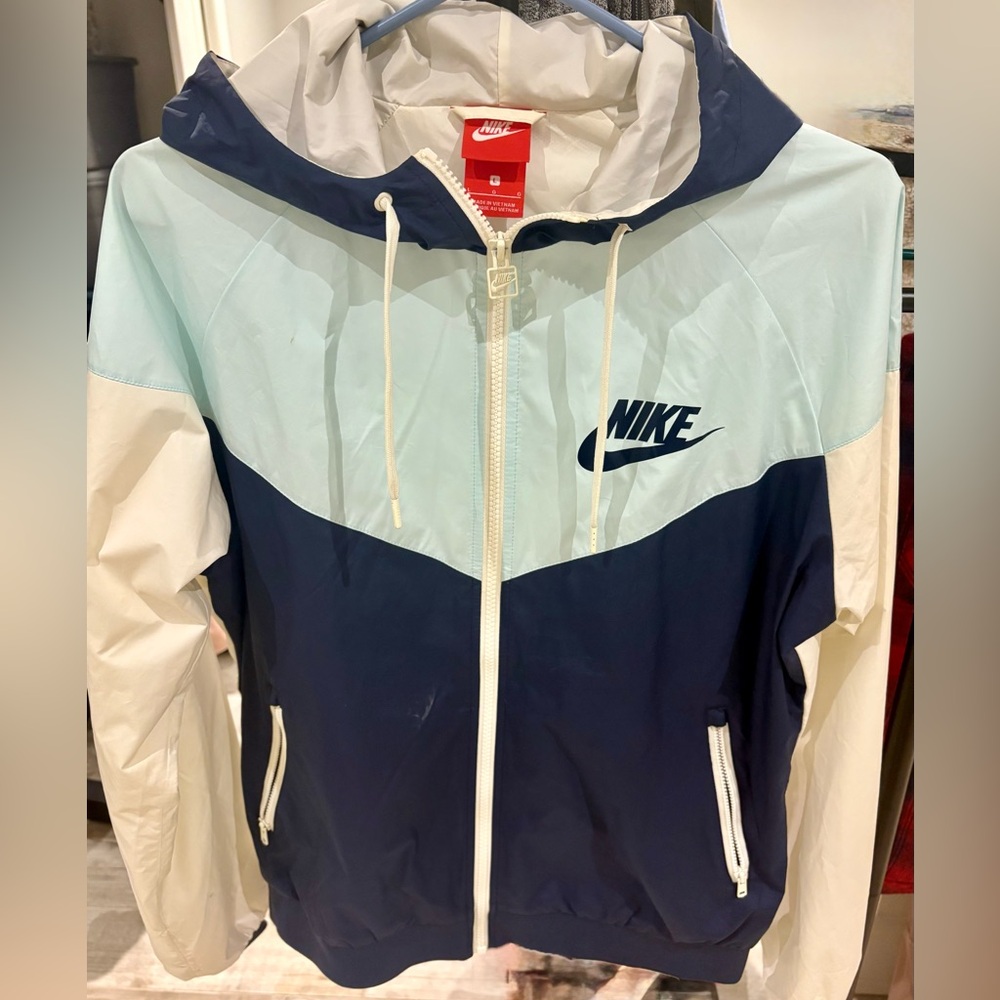 Nike Girl’s Two-Tone Windbreaker - Navy and White